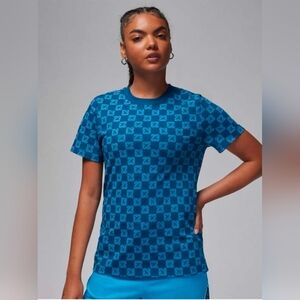 NWT Nike Jordan Blue Women 23 Tonal Screen Print T Shirt